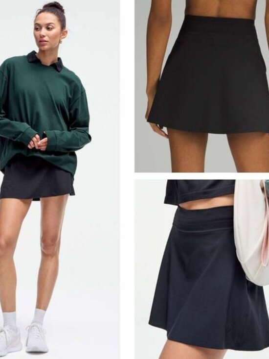 LULULEMON Lightweight High-Rise Tennis Skirt Size 2 Black - Picture 1 of 6